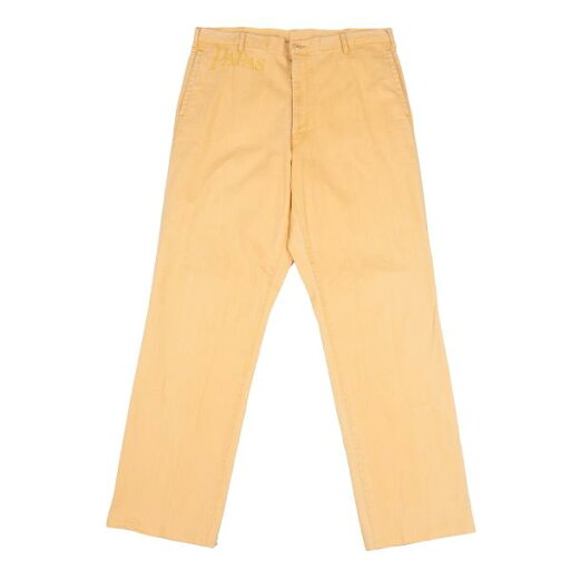 【中古】 パパスPapas ウエストロゴプリントストレッチパンツ 黄52LL【メンズ】 【中古】 パパスPapas ウエストロゴプリントストレッチパンツ 黄52LL【メンズ】