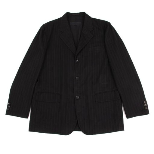 【中古】 コムデギャルソン オムCOMME des GARCONS HOMME ストライプ織りサマージャケット 黒M【メンズ】 【中古】 コムデギャルソン オムCOMME des GARCONS HOMME ストライプ織りサマージャケット 黒M【メンズ】