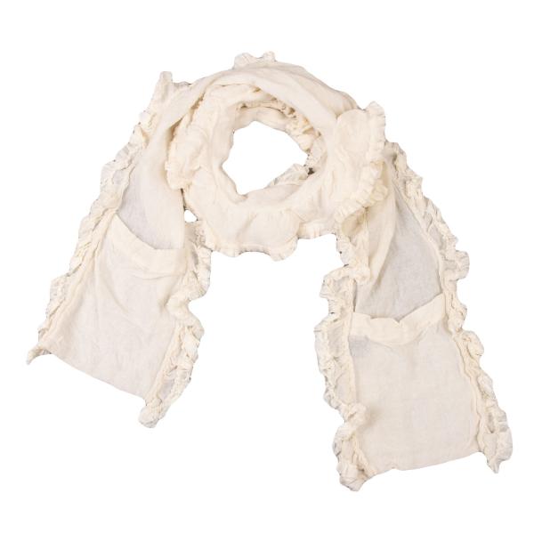 【中古】 トリココムデギャルソンtricot COMME des GARCONS ウールフリルポケットデザインストール クリーム【レディース】