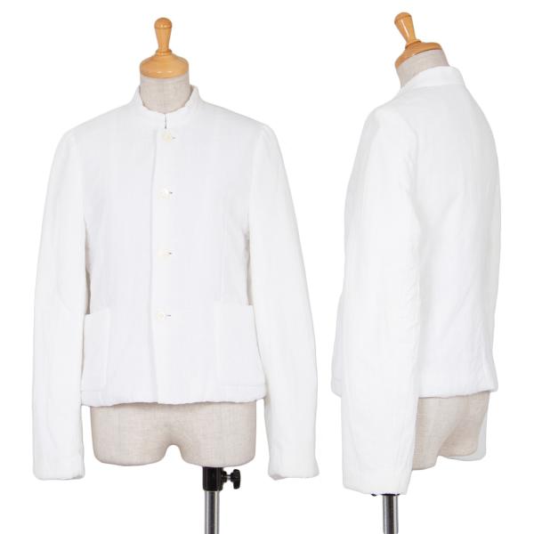 【中古】 コムデギャルソンCOMME des GARCONS ガーゼ中綿ジャケット 白M位【レディース】