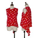 【中古】 トリココムデギャルソンtricot COMME des GARCONS スパイラル切替ドットプリントタンクトップ 赤白M位【レディース】(4)