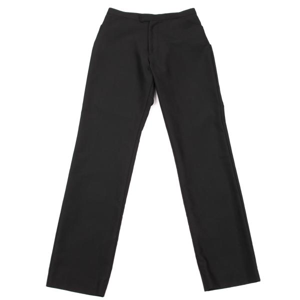 【中古】 ワイズY's ウールポリ切替ポケットデザインテーパードパンツ 黒3【レディース】