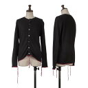 【中古】 ジュンヤワタナベ コムデギャルソンJUNYA WATANABE COMME des GARCONS シルクカシミヤ混裾ほつれパイピングカーディガン 黒赤M位【レディース】(4)