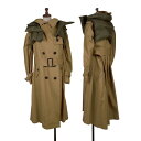 【中古】 サカイsacai ダウンベスト着脱ロングトレンチコート ベージュカーキ1【レディース】