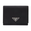 【中古】 プラダPRADA ナイロン三つ折り財布 黒【レディース】