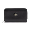 【中古】 アレキサンダーワンAlexander Wang メタルパーツレザー二つ折りウォレット 黒【レディース】