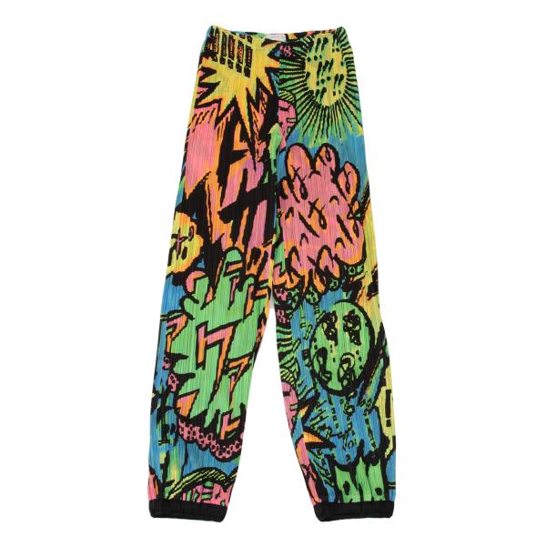 【中古】 プリーツプリーズPLEATS PLEASE コミックプリントパンツ マルチ1【レディース】