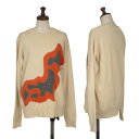 【中古】 メルシーボークーmercibeaucoup ウール日本列島ニットセーター ベージュ他1【レディース】(4)