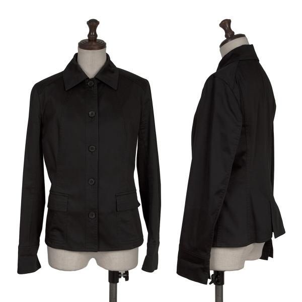 【中古】 バーバリーBURBERRY LONDON コットンポリストレッチシャツジャケット 黒38【レディース】