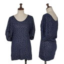 【中古】 ツモリチサトTSUMORI CHISATO グリッタードットプリントカットソー 紺シルバー2【レディース】(4)