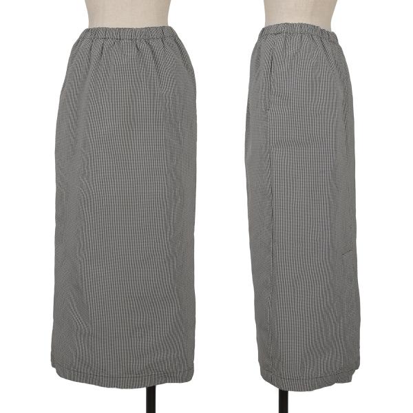 【中古】 ローブドシャンブル コムデギャルソンrobe de chambre COMME des GARCONS ナイロンハウンドトゥースロングイージースカート 黒白M位【レディース】