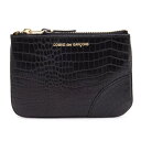 【中古】 コムデギャルソンCOMME des GARCONS クロコエンボスレザーウォレット 黒【レディース】
