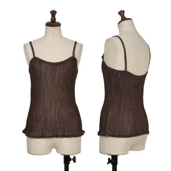 【中古】 ジョルジオ アルマーニGIORGIO ARMANI ローゲージニットキャミソール 焦げ茶44【レディース】