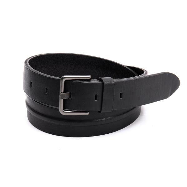 【中古】 イッセイミヤケISSEY MIYAKE ラインデザインレザーベルト 黒【レディース】