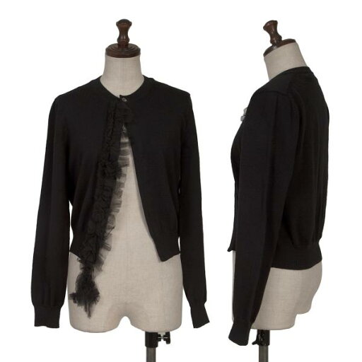 【中古】 コムデギャルソンCOMME des GARCONS メッシュフリル着脱ニットカーディガン 黒M位【レディース】 【中古】 コムデギャルソンCOMME des GARCONS メッシュフリル着脱ニットカーディガン 黒M位【レディース】