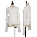 【中古】 コムデギャルソンCOMME des GARCONS 袖フリル装飾リブストレッチカットソー 白M位【レディース】(4)