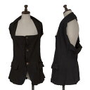 【中古】 コムコム コムデギャルソンCOMME des GARCONS 製品染めポリホルターネックベスト 黒M【レディース】