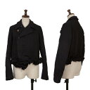 【中古】 コムコム コムデギャルソンCOMME des GARCONS 製品染めエステル裾フリルジャケット 黒S【レディース】(4)
