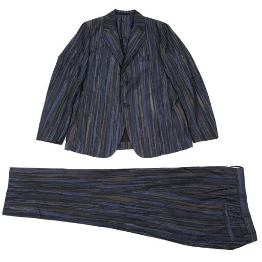 【中古】 イッセイミヤケ メンISSEY MIYAKE MEN コットンポリ滲みストライプセットアップ 青2【メンズ】 【中古】 イッセイミヤケ メンISSEY MIYAKE MEN コットンポリ滲みストライプセットアップ 青2【メンズ】