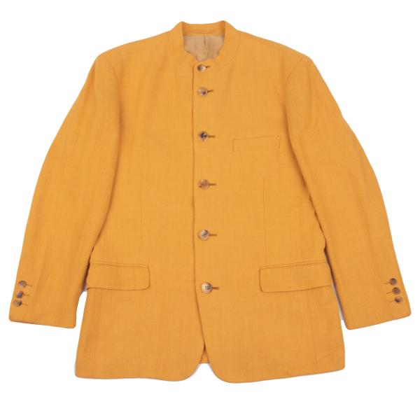 【中古】 イッセイミヤケ メンISSEY MIYAKE MEN リネンセットアップ マスタードM【メンズ】