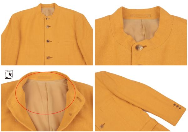 【中古】 イッセイミヤケ メンISSEY MIYAKE MEN リネンセットアップ マスタードM【メンズ】