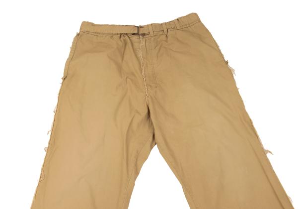 【中古】 ヨウジヤマモト プールオムYohji Yamamoto POUR HOMME コットンベルテッド断ち切りパンツ ベージュ4【メンズ】