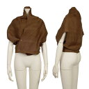 【中古】 ヨウジヤマモト ファムYohji Yamamoto FEMME シルク変形ノースリーブブラウス 茶M【レディース】