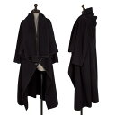 【中古】 コムデギャルソンCOMME des GARCONS カシミヤウールドレープピン留めコート 紺S【レディース】