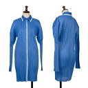 【中古】 プリーツプリーズPLEATS PLEASE グラデーションプリーツロングブラウス 水色白3【レディース】
