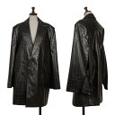 ジュンヤワタナベ コムデギャルソンJUNYA WATANABE COMME des GARCONS クロコ型押しフェイクレザーノッチドラペルコート 黒S【レディ...