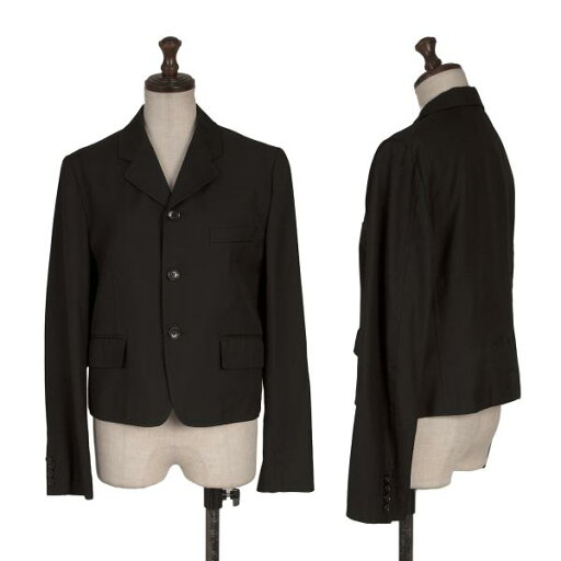 【中古】 トリコ コムデギャルソンtricot COMME des GARCONS ウール混3Bジャケット 黒M【レディース】 【中古】 トリコ コムデギャルソンtricot COMME des GARCONS ウール混3Bジャケット 黒M【レディース】
