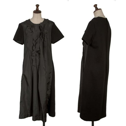 【中古】 ローブドシャンブル コムデギャルソンrobe de chambre COMME des GARCONS 裁ち切りフリル異素材切替ニットワンピース 黒L【レディース】 【中古】 ローブドシャンブル コムデギャルソンrobe de chambre COMME des GARCONS 裁ち切りフリル異素材切替ニットワンピース 黒L【レディース】