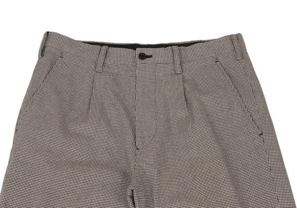 【中古】 ヨウジヤマモト プールオムYohji Yamamoto POUR HOMME コットンハウンドトゥースタックパンツ 黒オフ2【メンズ】