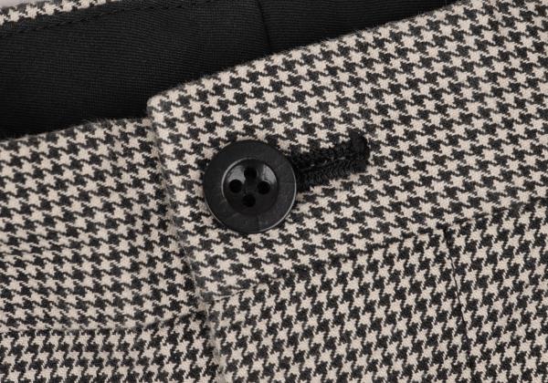 【中古】 ヨウジヤマモト プールオムYohji Yamamoto POUR HOMME コットンハウンドトゥースタックパンツ 黒オフ2【メンズ】