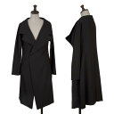 【中古】 ワイズY's ウールギャバスナップロングジャケット 黒3【レディース】(4)