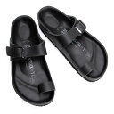 【中古】 ビルケンシュトックフォーワイズBIRKENSTOCK for Y's レザーストラッププラットフォームサンダル 黒35(22.5位)【レディース】