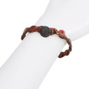 【中古】 アンリークイールHENRY CUIR レザー編み込みデザインバングル 赤茶【レディース】
