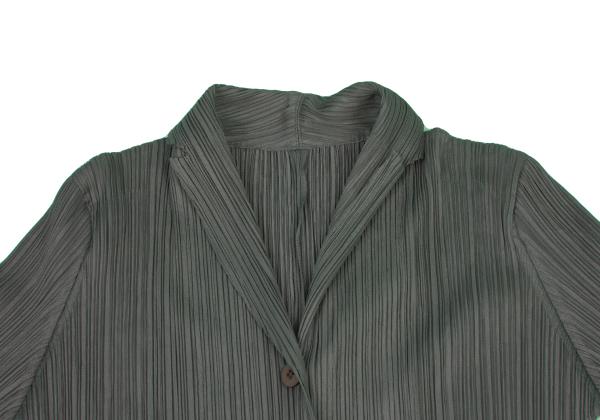 【中古】 プリーツプリーズPLEATS PLEASE プリーツジャケット アッシュグリーン3【レディース】