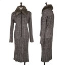 【中古】 プリーツプリーズPLEATS PLEASE ファブリックプリントプリーツセットアップ 紫他4/5【レディース】