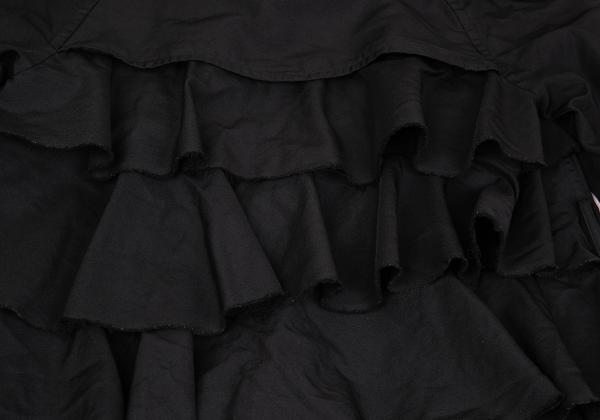 【中古】 コムデギャルソン オムプリュスCOMME des GARCONS HOMME PLUS エステルバックフリルデザイントレンチコート 黒S【メンズ】