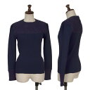【中古】 ジャンポールゴルチエクラシックJean Paul GAULTIER CLASSIQUE ウールケーブルニット切替リブカットソー 紺40【レディース】(4)