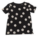 【中古】 ヨウジヤマモト ノアールYohji Yamamoto NOIR コットンストレッチドットTシャツ 黒ベージュ2【レディース】