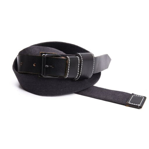 【中古】 ミハラヤスヒロMIHARA YASUHIRO レザー切替キャンバスベルト 黒S【レディース】 【中古】 ミハラヤスヒロMIHARA YASUHIRO レザー切替キャンバスベルト 黒S【レディース】