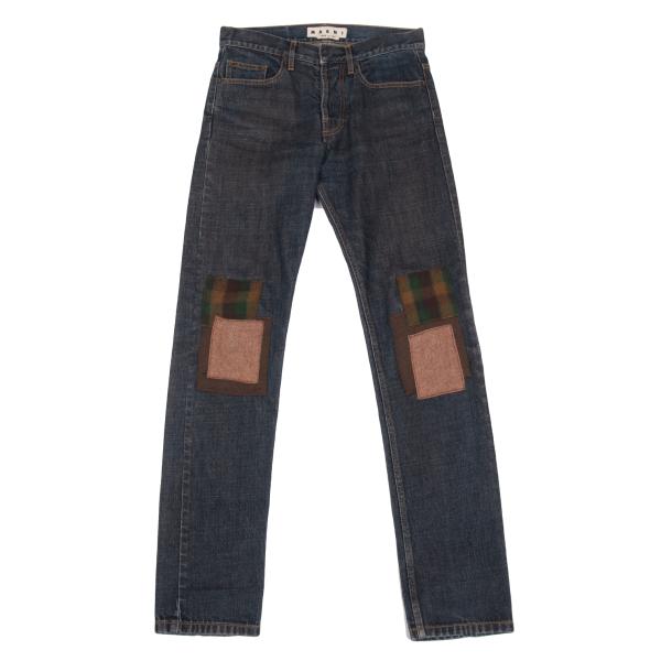【中古】 マルニMARNI ニーパッチスリムデニムパンツ インディゴ他28【メンズ】
