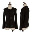 【中古】 ヨウジヤマモト ノアールYohji Yamamoto NOIR 落書き風ドットプリント天竺カーディガン 黒チャコール2【レディース】