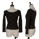 【中古】 ヨウジヤマモト ノアールYohji Yamamoto NOIR カシミヤ混ドット織りニットソー 黒グレー2【レディース】