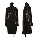 【中古】 ヨウジヤマモト ノアールYohji Yamamoto NOIR 点字ロゴ織りタートルネックロングニットカーディガン 黒2【レディース】