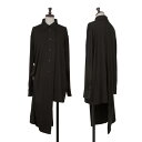 【中古】 ヨウジヤマモト ノアールYohji Yamamoto NOIR アシンメトリーデザインストレッチ長袖シャツ 黒1【レディース】