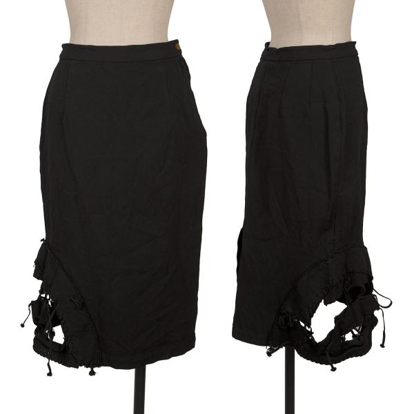 【中古】 コムデギャルソンCOMME des GARCONS エステル裾レースアップスカート 黒M【レディース】
