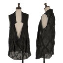 【中古】 リミフゥLIMI feu シルクオープンネックシースルーノースリーブブラウス 黒S【レディース】